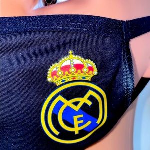 Real Madrid Unisex Black Fashion Face Mask